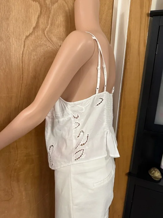 Free People White Eyelet Tie-Front Camisole - Picture 2 of 4